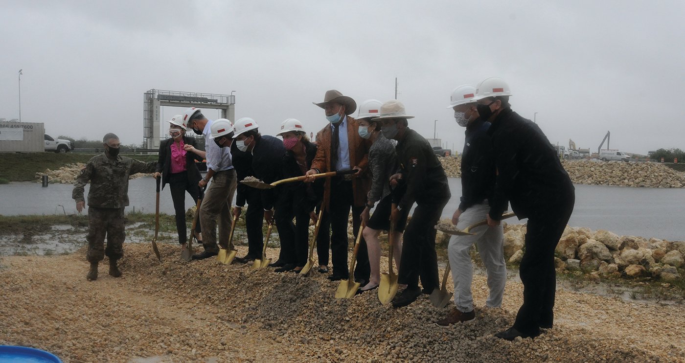The EVERGLADES – Federal and state officials gathered near the Tamiami Trail on Oct. 21 for the groundbreaking of the first contract in the Central Everglades Planning Project.
